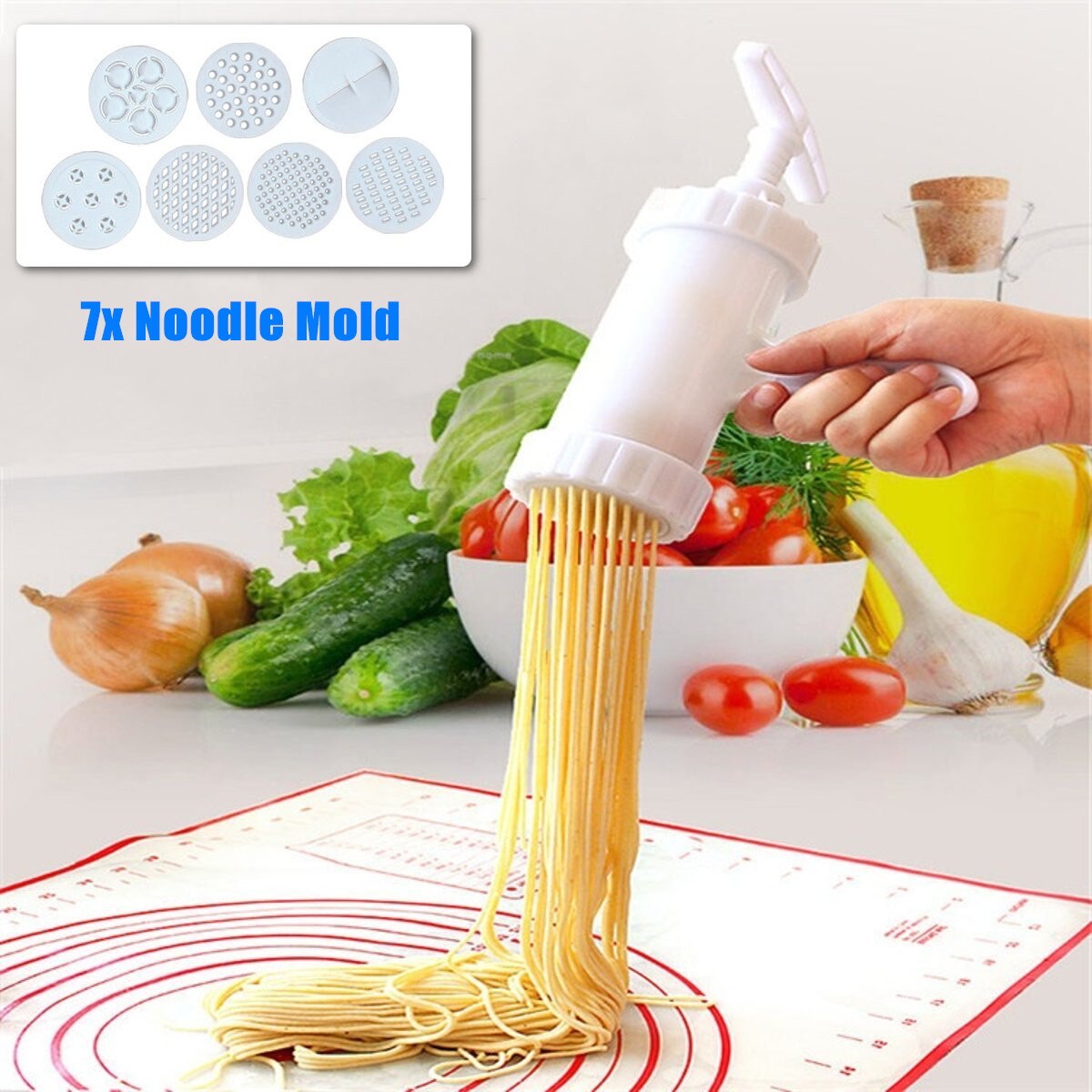 Multifunction Manual Noodle Maker Press Pasta Machine Crank Cutter Fruits Juicer Cookware With 7 Pressing Noodle Moulds Making