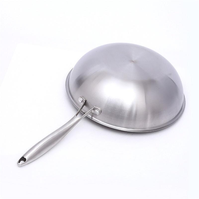 Stainless steel non-stick wok no oil smoke no coating pot induction cooker gas for home multi-function cooking pot