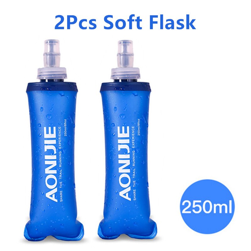 AONIJIE miękka kolba butelka wody pęcherza składane składane torby na wodę TPU darmowe bieganie plecak z systemem hydracyjnym saszetki na pas SD09/10 500ml: 2Pcs 250ml SoftFlask