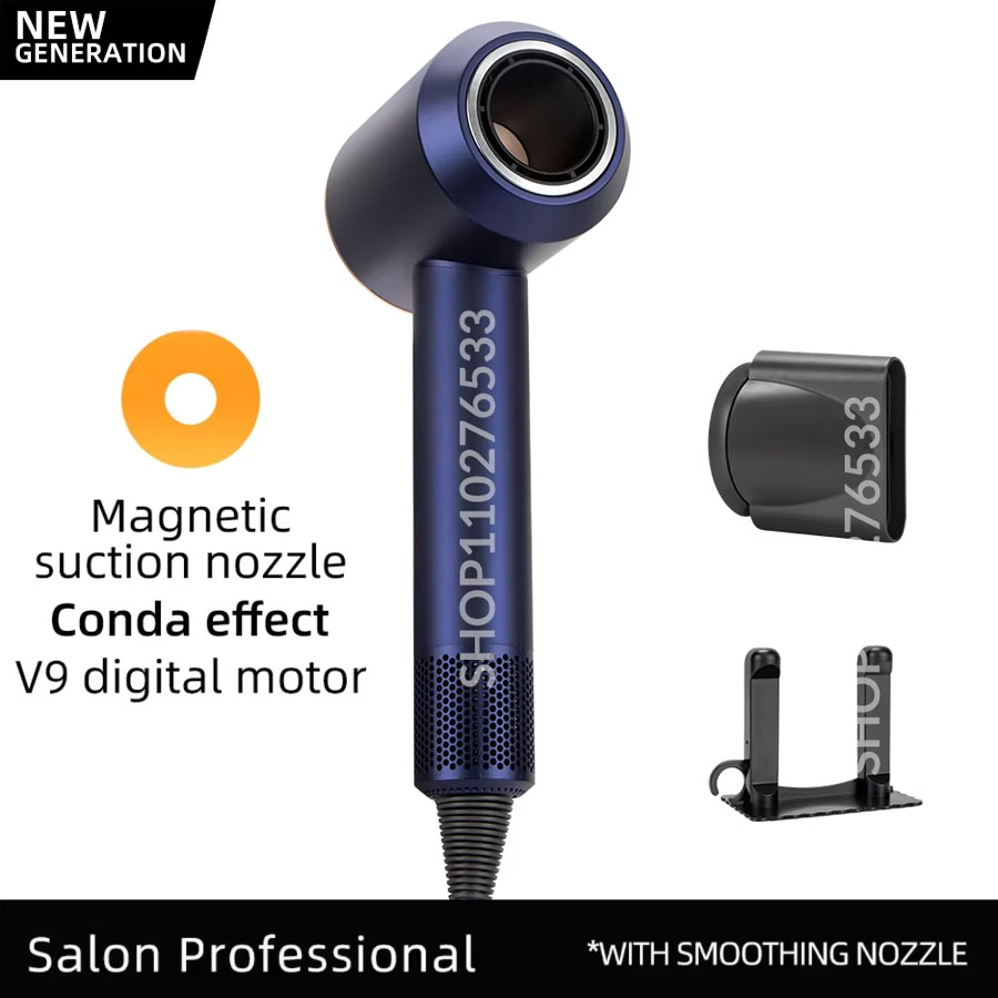 Secador de pelo iónico eléctrico 5 en 1, secador de pelo sin aspas de alta velocidad, secador de pelo de iones negativos de 1,8 M, secador de pelo súper sin hojas: Marfíl