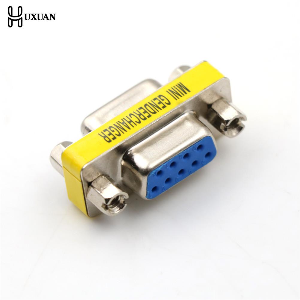 DB9 9Pin Vrouwelijke Aan Vrouwelijke Mini Gender Changer Adapter RS232 Seriële Plug Com Connector