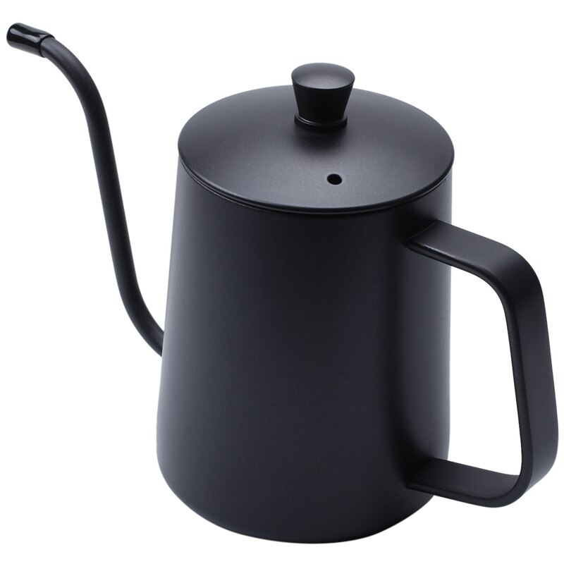 Stainless Steel Mounting Bracket Hand Punch Pot Coffee Pots With Lid Drip Gooseneck Spout Long Mouth Coffee Kettle Teapot- 600Ml