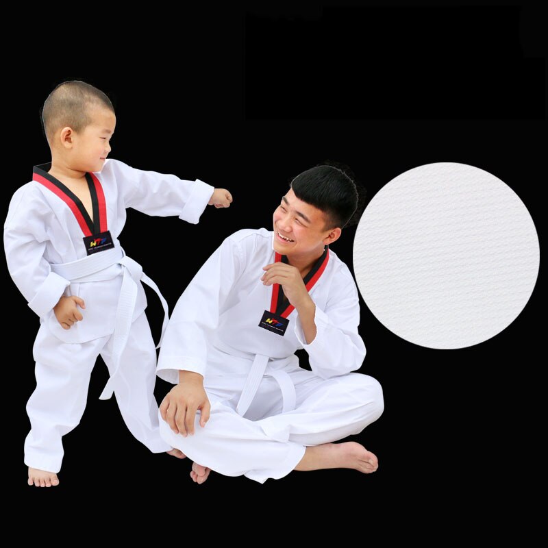 Taekwondo uniform traditionelle hvide børn voksne unisex langærmet taekwondo dobok tøjdragter wtf karate uniform tøj