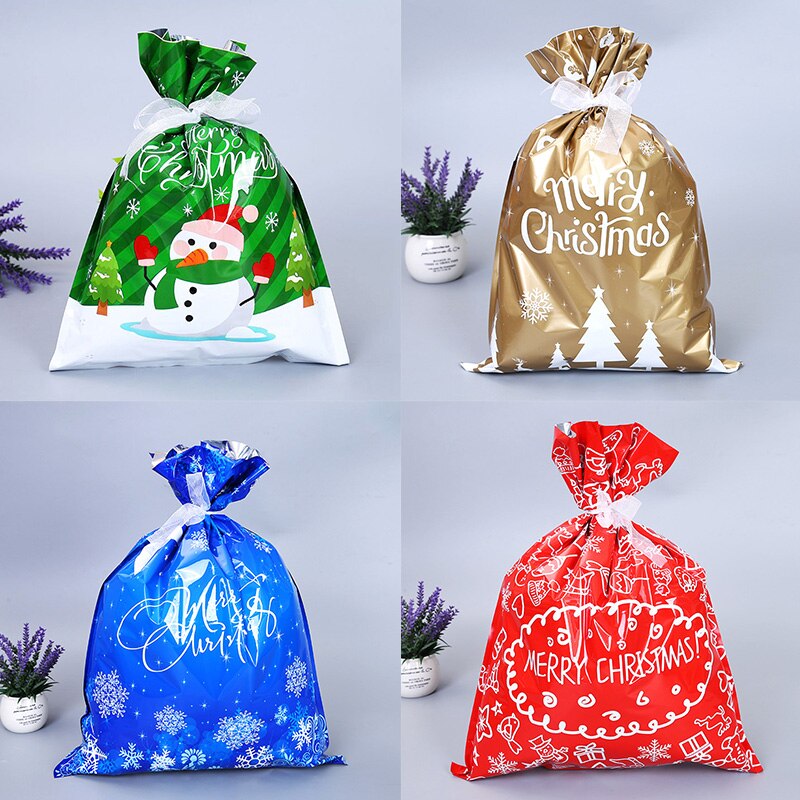 Kerst Cadeau Zakken Leuke Diverse Stijlen Goody Bags Cadeaupapier Feestartikelen Voor Kerst Candy Tas Met Linten