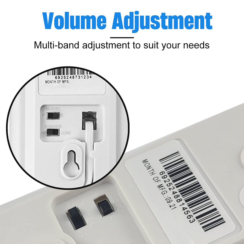 Corded House Phones Landline, Dial Pad on Base unit Home Phone, Landline Phones Last Number Redial, Wall Mountable Landline Tele