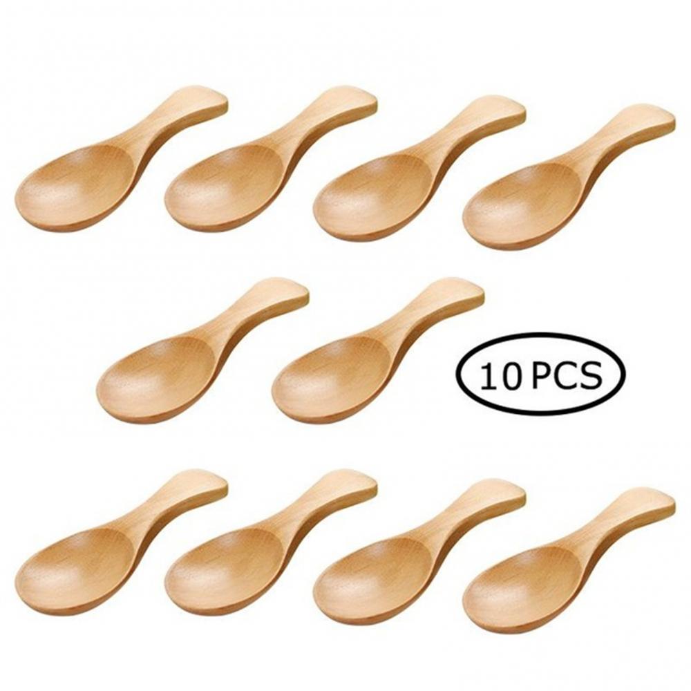 10Pcs Wooden Measuring Spoon Wooden Measuring Scale Spoon Scoop Coffee Beans Bar Kitchen Baking Tool