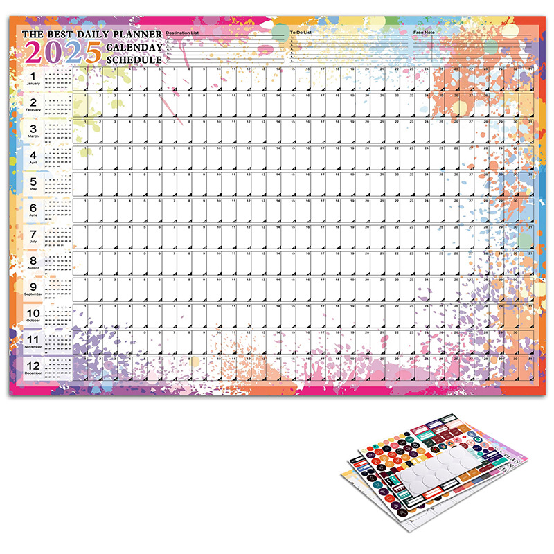 Calendar Planner Sheet Large Wall Calendar Kawaii To Do List Planner Target List Schedule Organizer Office Supplies: PURPLE