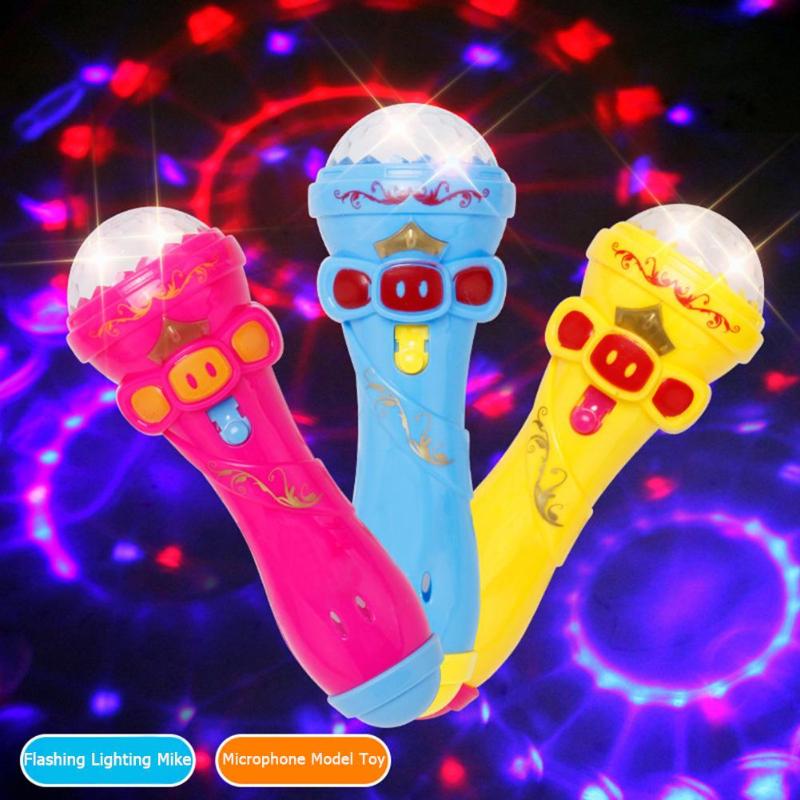 Hiinst Lighting Toys Funny Wireless Microphone Model Music Karaoke Cute Mini Fun Kid Toy