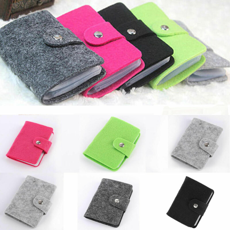 24 Bit Business Card Credit Card Holder Solid Felt Buckle Card Holders Organizer Manager for Women Men