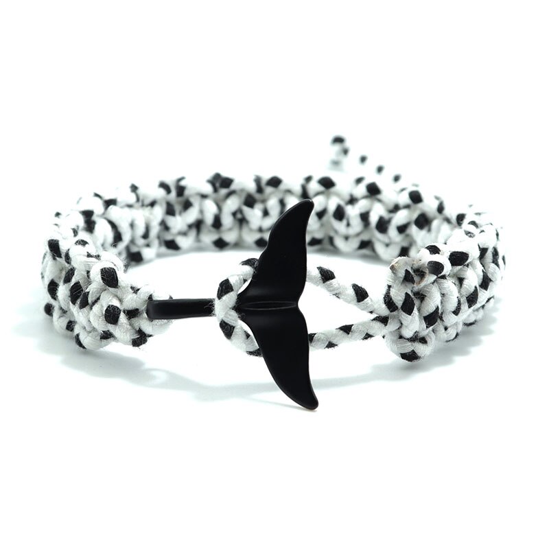 Pulsera trenzada hecha a mano para hombre, Brazalete de hilo 100% algodón, color verde y negro, con cola de gancho fácil, para él, Joias: Black White