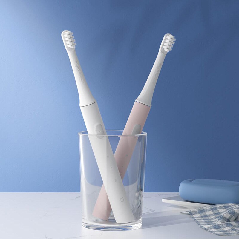 3 PC Original Mi jia T100 Mi brosse à dents électrique intelligente 2 vitesses charge Inductive blanchiment Zone de soins bucco-dentaires Re mi under