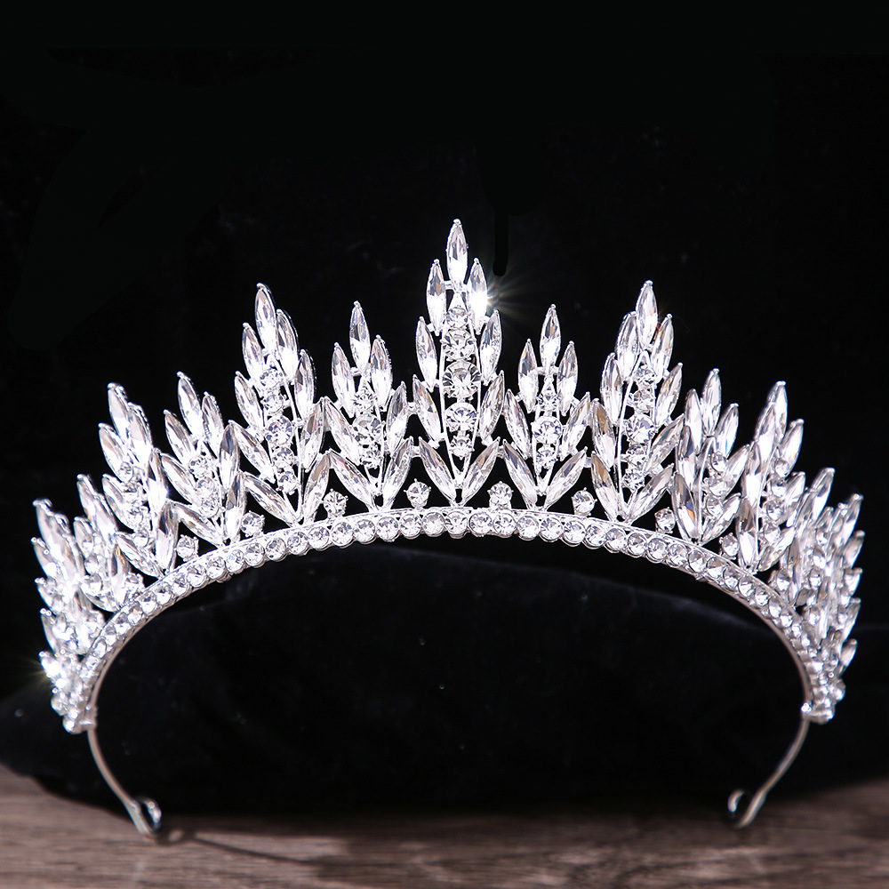 Diadèmes de mariée en cristal de couleur argent, couronne de luxe, strass, diadème de concours, couvre-chef, accessoires pour cheveux de mariage