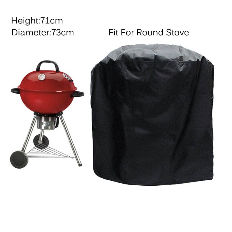 Waterproof Oxford Cloth Outdoor Oven Rain Cover Garden Dust-proof Stove Sun Shade Cloth BBQ Grill Cover Accesories Multi size: M round 71x73cm