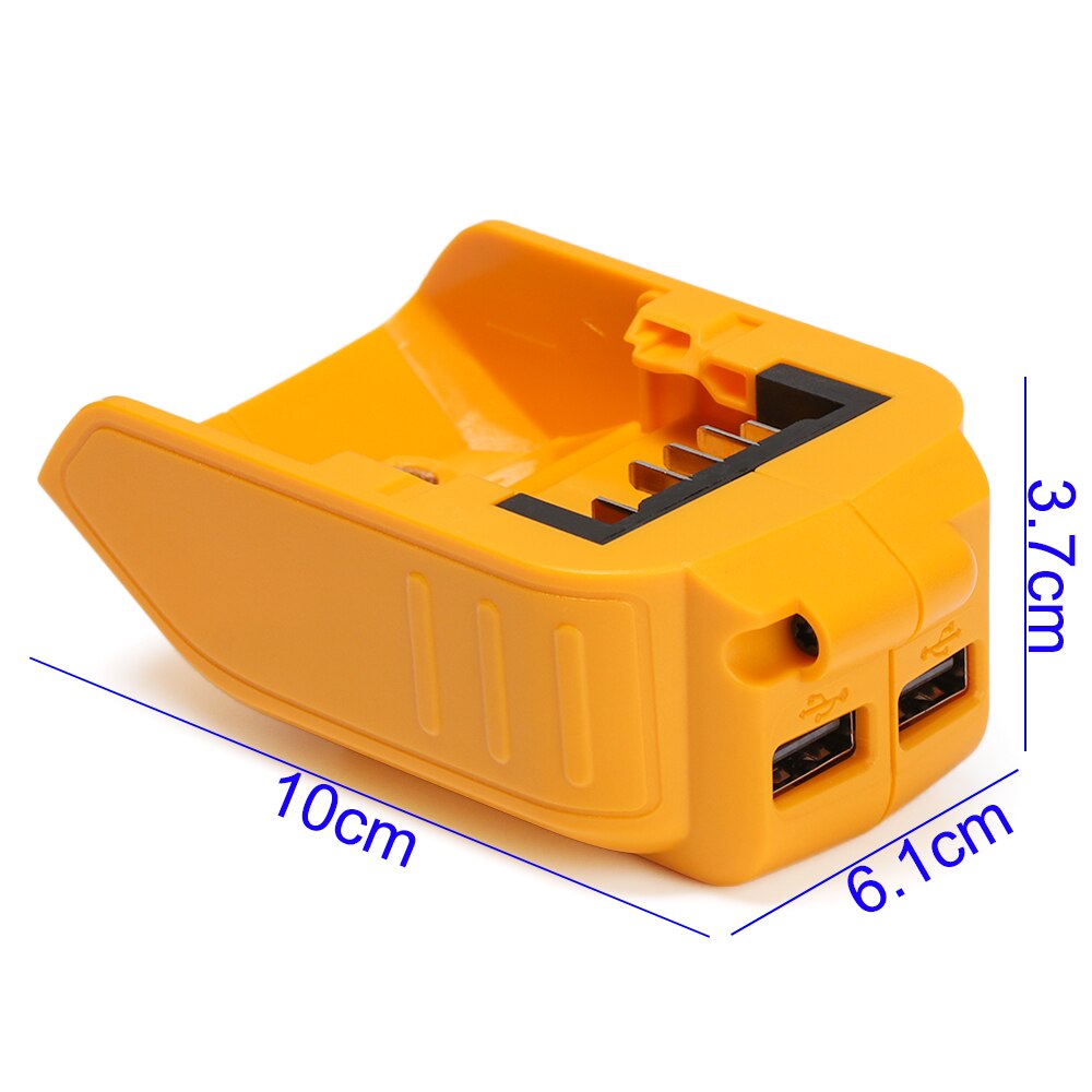 12V/20V Dual Output Li-ion Battery Adapter Replace USB Phone Charger Power Bank Converter With Indicator For Dewalt DCB090