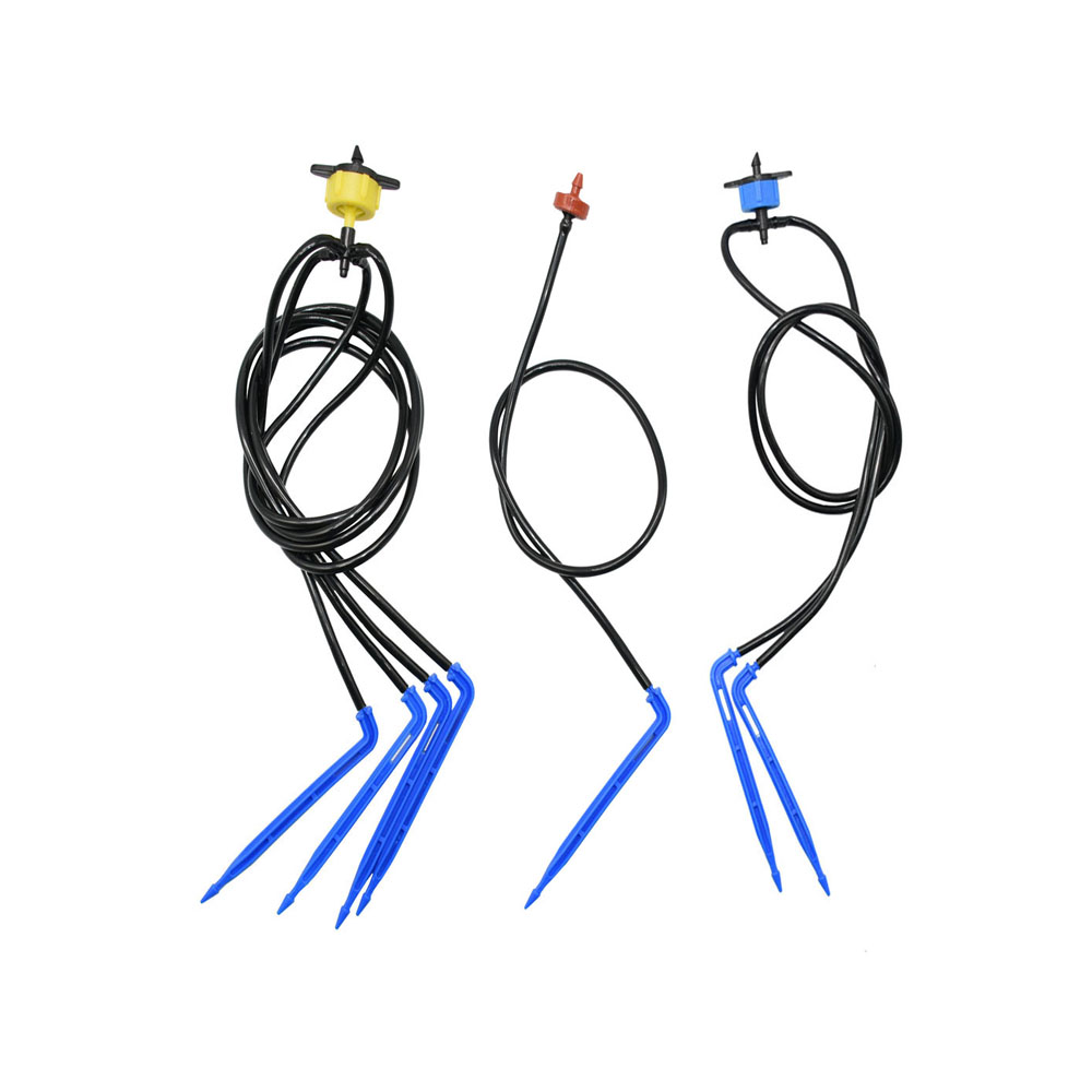 impostato di irrigazione a goccia con freccia curva in vaso per serra dispositivo di gocciolatore di compensazione della pressione muslimata 3/5mm connettore per tubo flessibile a 1/2/4 gareggiare