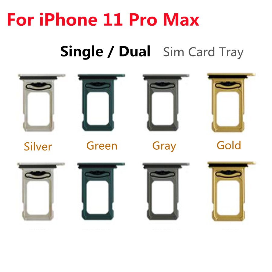 For iPhone 11 Pro Max Single / Dual Sim Card Tray Micro SD Card Adapter Socket Slot Holder For iPhone 11 Pro Max Card Socket