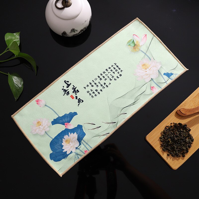 Suede ręcznik kuchenny gospodarstwa domowego Zen stolik do herbaty tkaniny maty chiński wysokiej klasy serwetki chłonne ręcznik do czyszczenia herbata Kung Fu akcesoria: 08 18x40cm