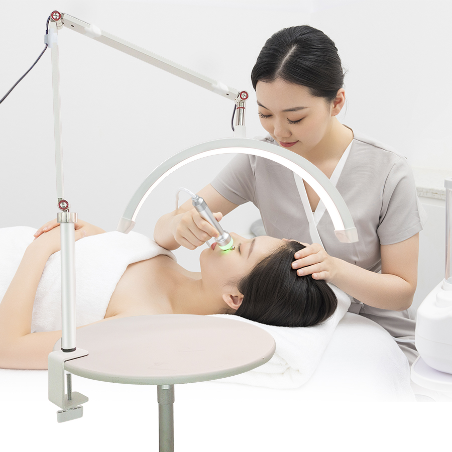 Halve maanlicht 16 inch wimperlicht met telefoonhouder LED-bureaulamp met klem dimbaar 3 lichtmodi Lash Tech licht voor nagel