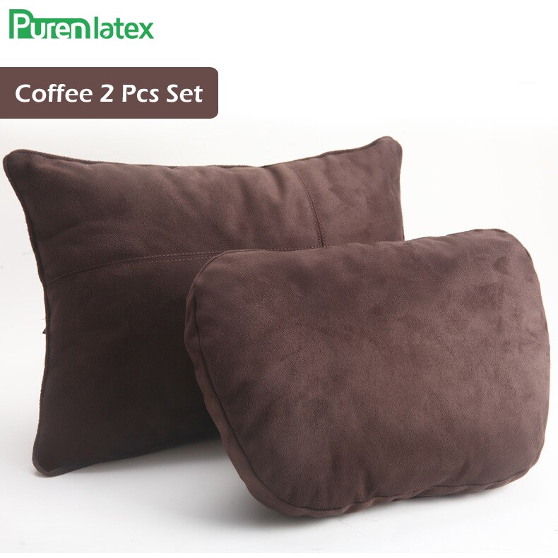 Ensemble de coussins de voiture en pur latex, oreiller orthopédique pour appui-tête en soie, protège le cou, soulage les douleurs à la tête, coussin de siège de conduite, oreiller automatique: Service à café