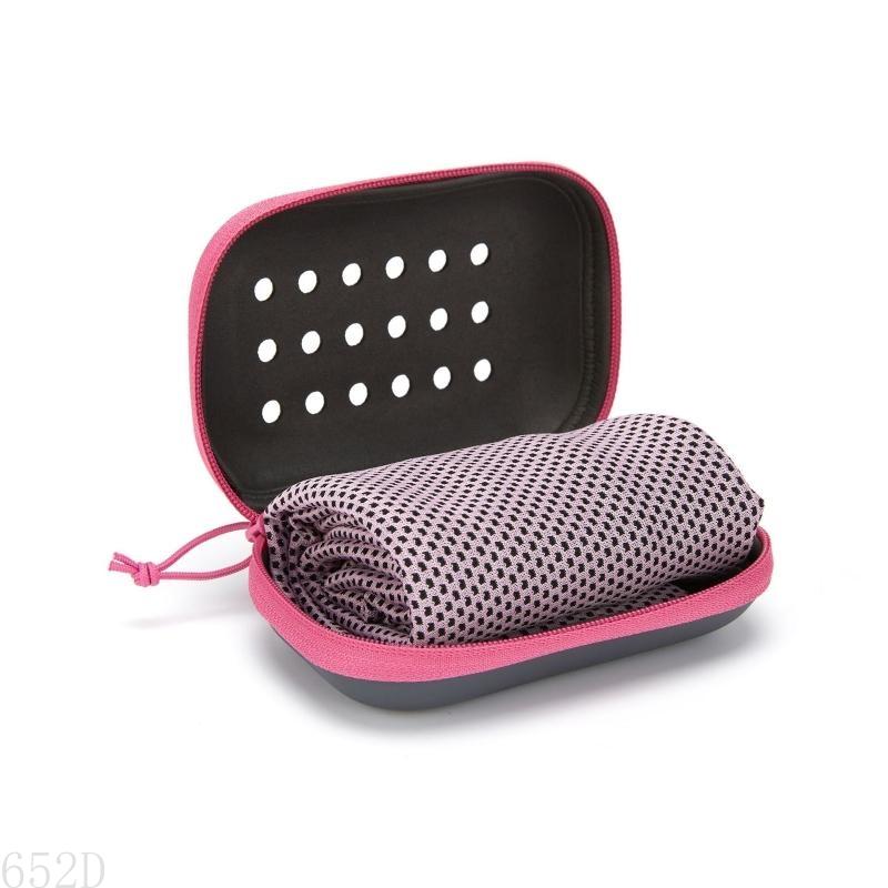 652D Zacht ademende koele handdoek Snelle droog koelhanddoek Sweat Absorptie handdoek: Roze