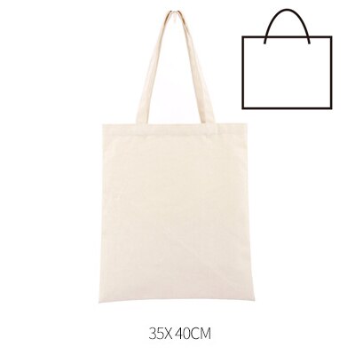 Eco Canvas Tote Bag Handbag Reusable Cotton Shopping Bag Foldable Eco BAGS Fabric Cloth Bag for Market Shopping Bags: 35X40CM