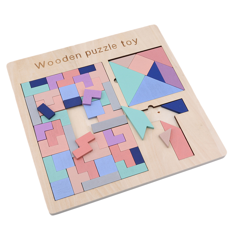 Nuovi Puzzle in legno prescolare giocattoli educativi per lo sviluppo del cervello del bambino Tangram Puzzle gioco regalo 1 Set