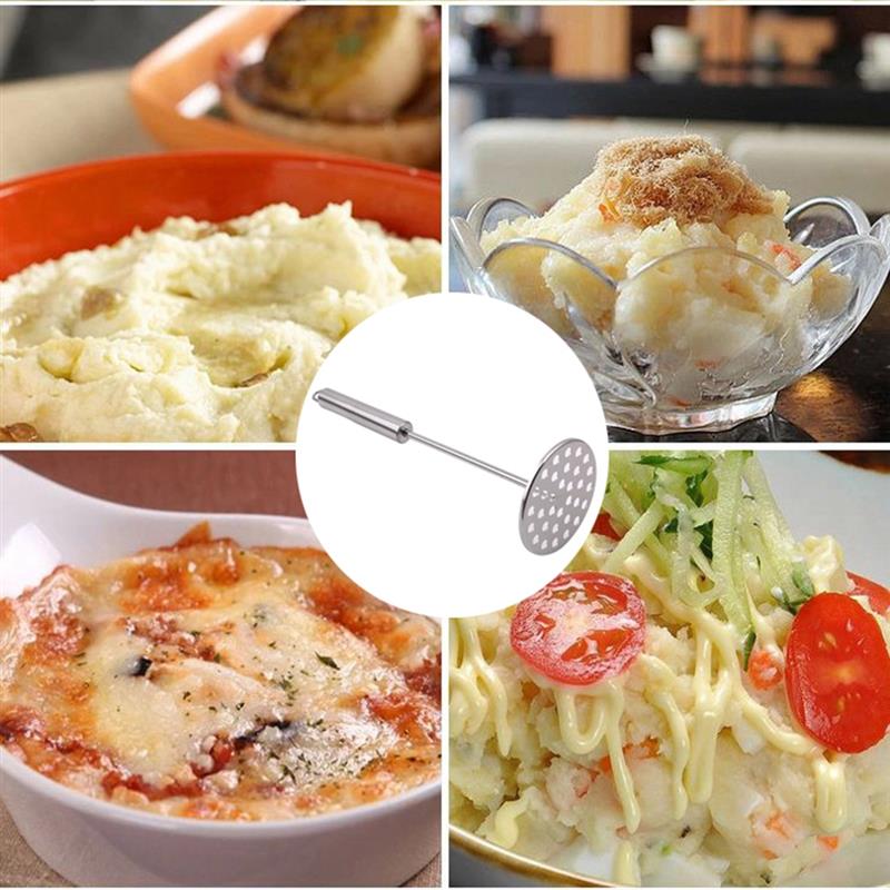 Stainless Steel Potato Masher Solid Color Metal Food Masher Vegetable Masher Ricers Tool Kitchen Accessories Gadgets