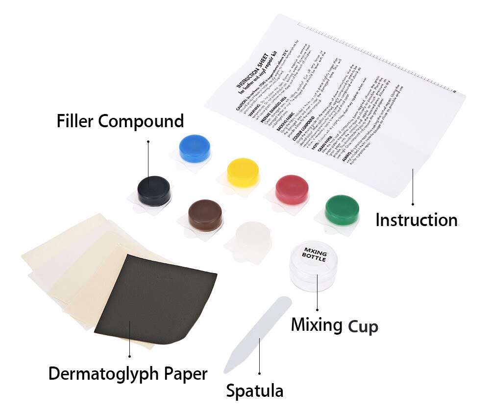 Moonbiffy Auto Car Seat Sofa Crack Rip Geen Warmte Vloeibare Leder Vinyl Reparatie Kit