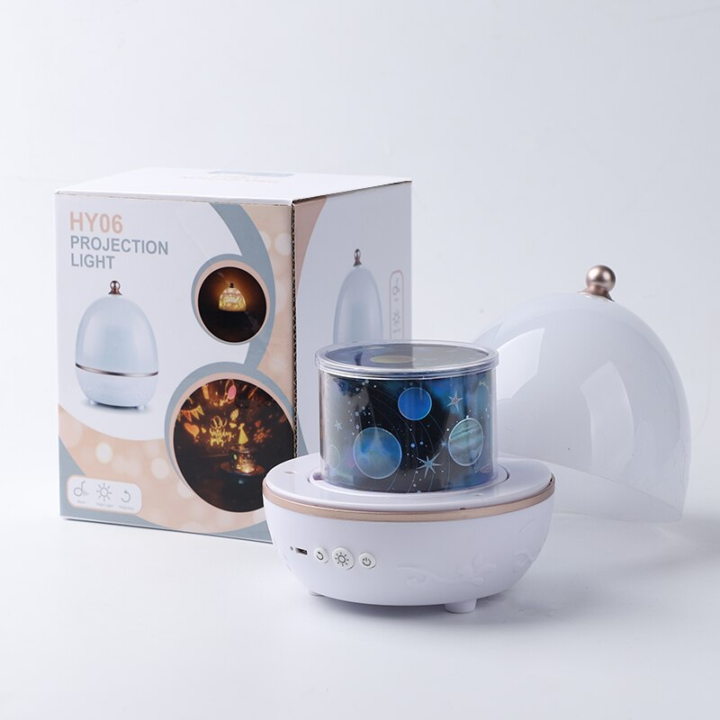 Lampada da notte proiettore universo cielo stellato rotante LED luce notturna altoparlante Bluetooth giocattoli musicali regalo educativo per bambini