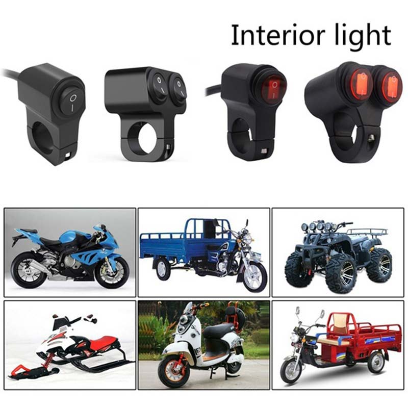 Botón de Control de manillar de motocicleta, interruptor simple/doble, aleación de aluminio eléctrica, Control de circuito de motocicleta a prueba de agua