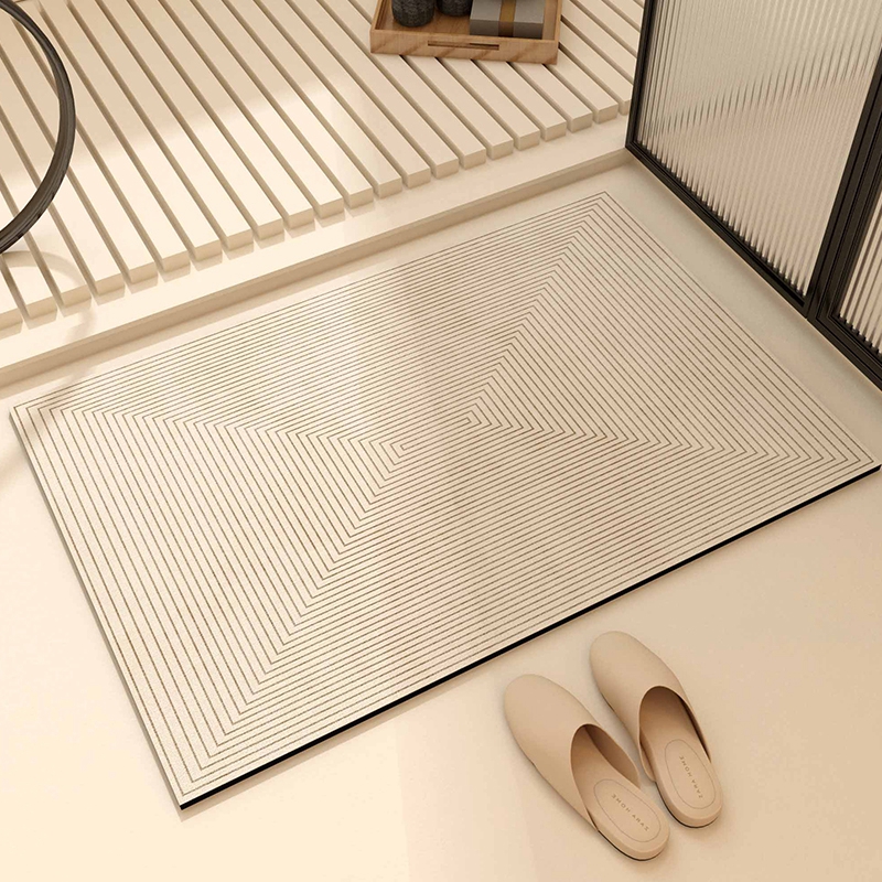 Bathroom diatom mud floor mat non-slip absorbent quick-drying foot mat household toilet entry toilet absorbent mat: 45x70cm / Red