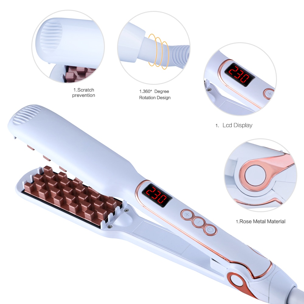 Flache Eisen Haarglätter Haar Volumizing Eisen Begradigung Keramik Haar Curler Eisstockschießen Bügeleisen Zangen Gut Haar Crimper