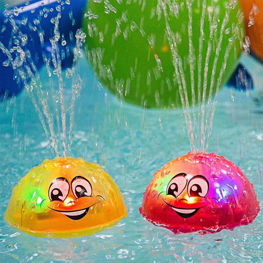 Baby bad legetøj sød tegneserie lys musik sprinkler vand stænk bold børn baby bad pool legetøj førte lys sjovt legetøj perfekt