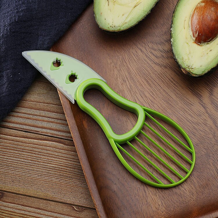 Cuchillo de aguacate de plástico PP, cortador de aguacate, rebanador de fruta, separador de pulpa peladora