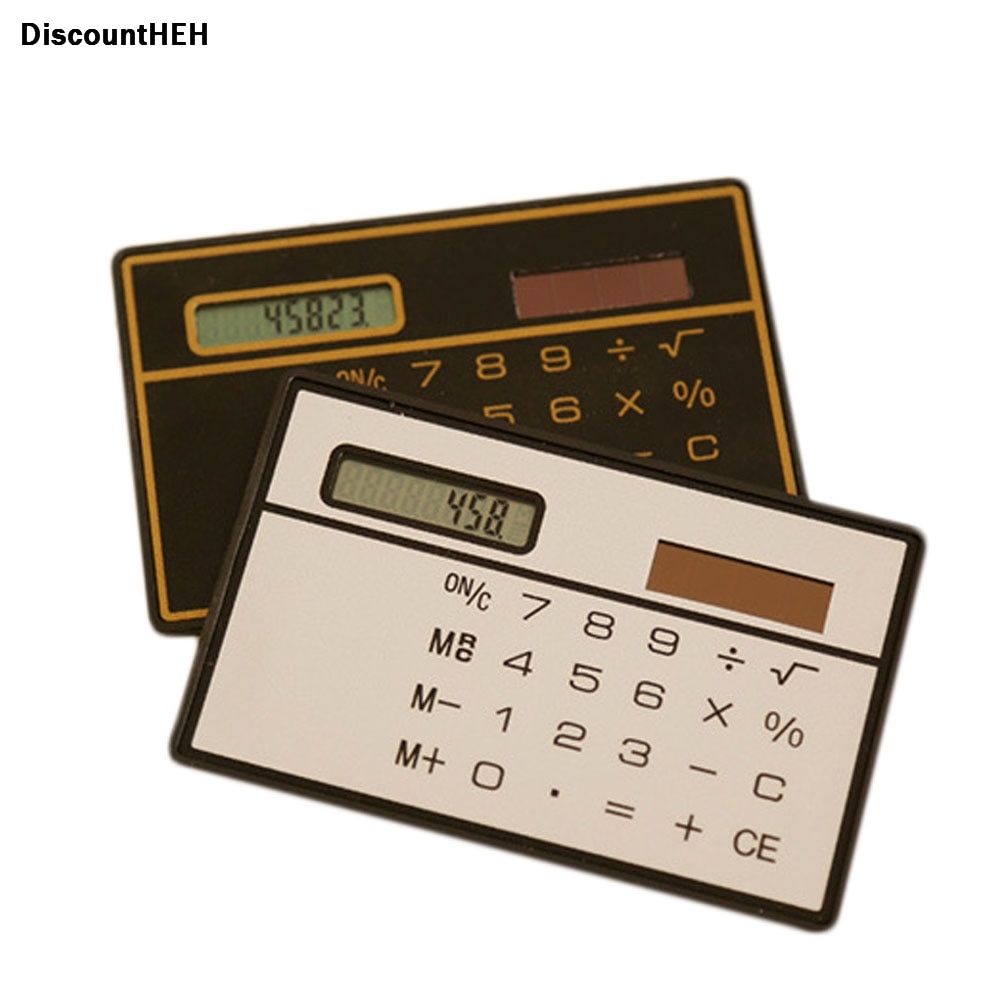 Rechner Ultradünne Mini Scheckkartenformat 8-stelliges Solarbetriebene Taschenrechner Büro Schulbedarf Zufällige Farbe