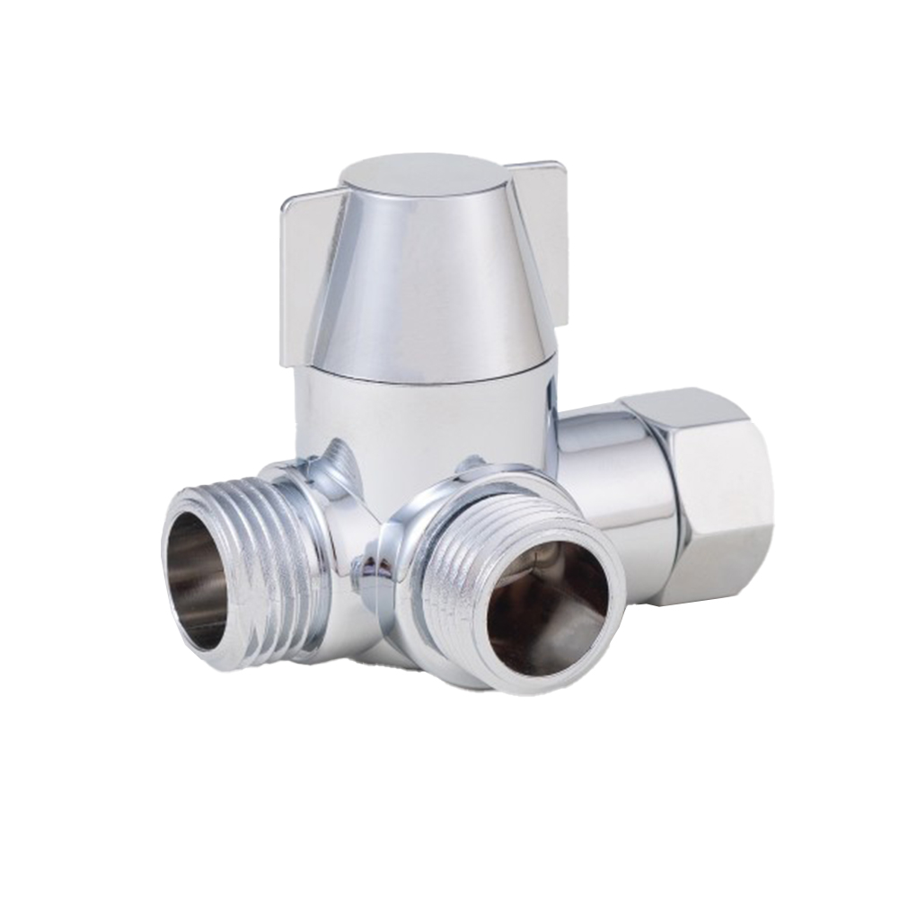 3-Wege G1/2 Auslass Duschkopf Umstellventil T-Adapter Duschschlauch Wasserhahn Splitter 3 Modus Schalter Adapter Badezimmerzubehör: Chrom