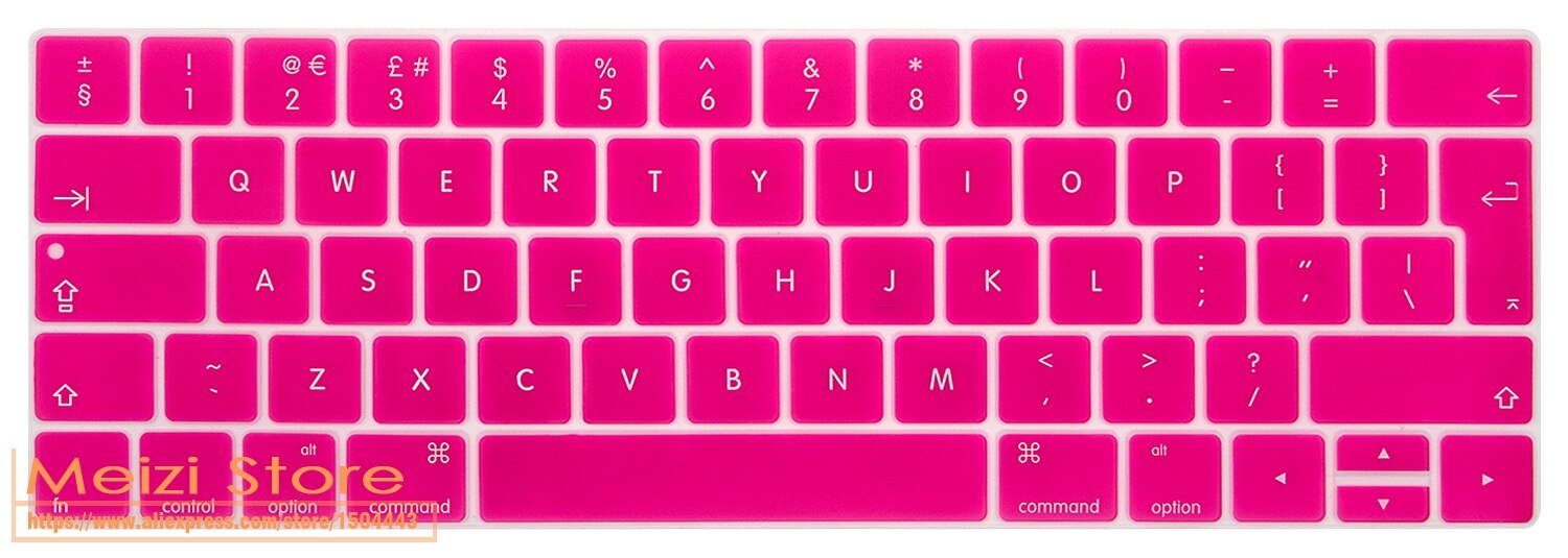Silicone Laptop Keyboard Cover for Macbook Pro 13/15 Inch Touchbar EU Version A1706 A1707: Rose