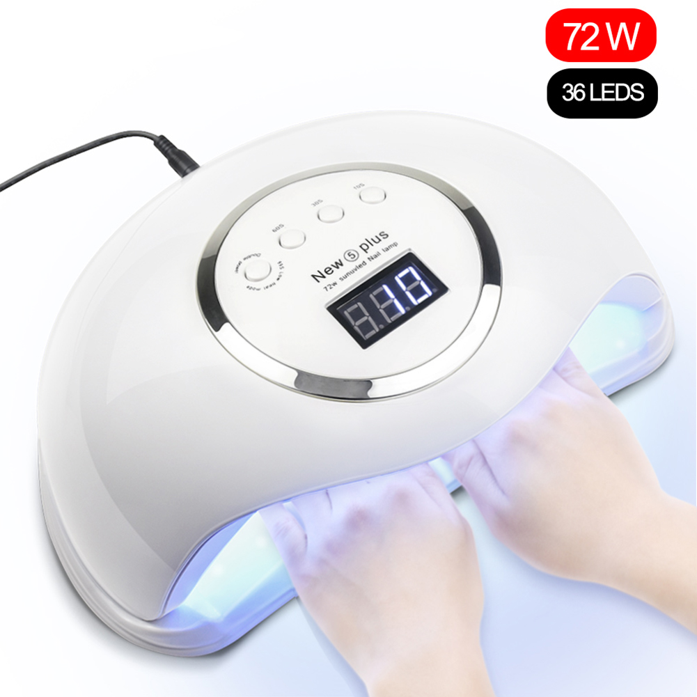 SUN5 Pro-Lámpara Led UV para secado de uñas, de 80W/72W, para todo tipo de geles, 45 luces Led UV para manicura, sensor de luz infrarroja solar