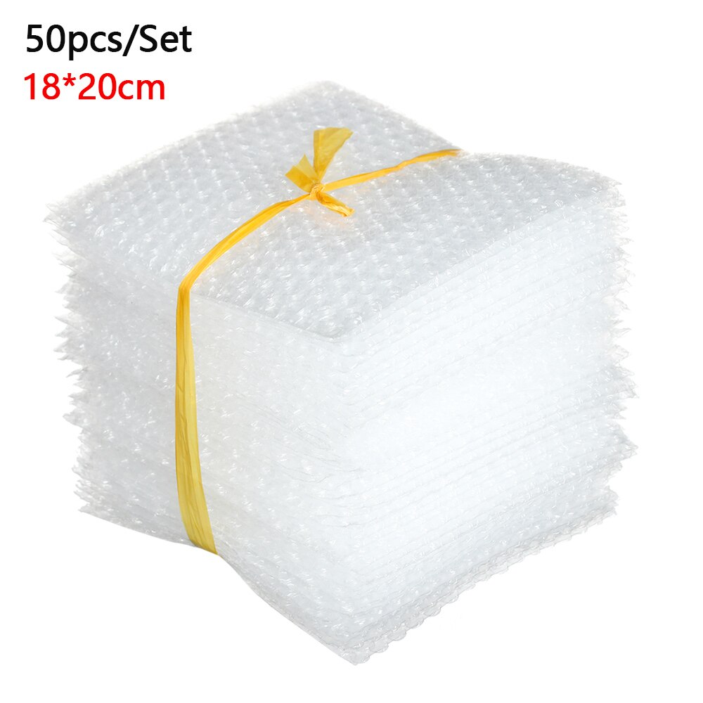 50 sztuk z tworzywa sztucznego folia ochronna koperta biała pianki Bubble torby do pakowania PE przeźroczysta bańka torba wstrząsoodporna torba podwójna folia amortyzację: 18x20cm White