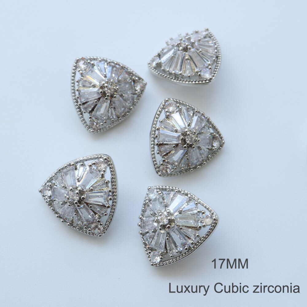 5pc/lot DIY Luxury crystal buttons Cubic zirconia button for coat shirts Decorative CZ sewing buttons for cashmere Knit cardigan: CX-061-5
