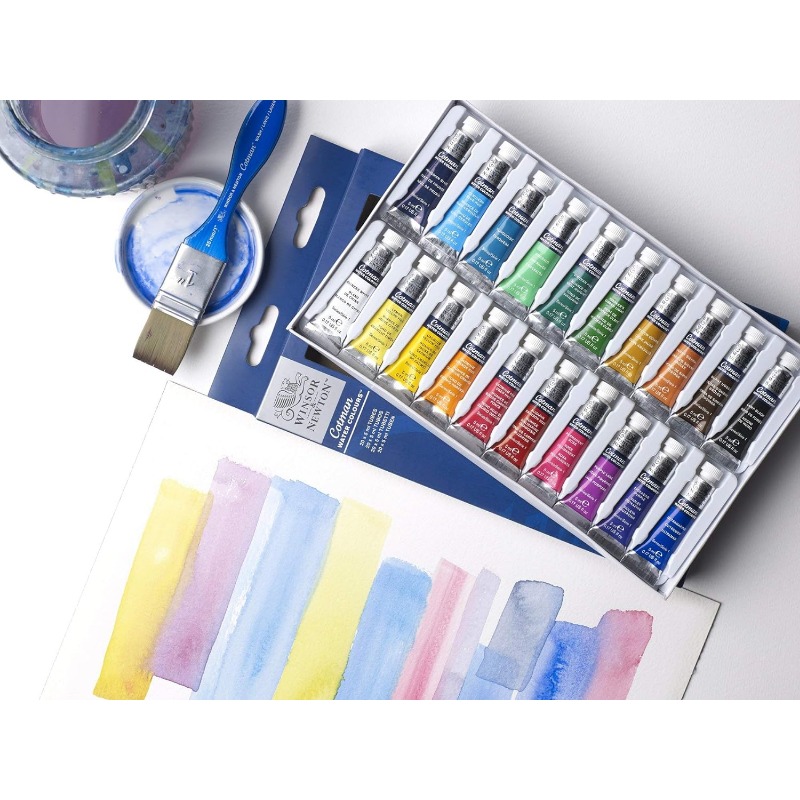 Winsor & Newton Cotman Juego de pintura de acuarela 10/20 colores, tubos de 5 ml (0,17 oz) Alta transparencia que proporcionan una excelente resistencia a la luz