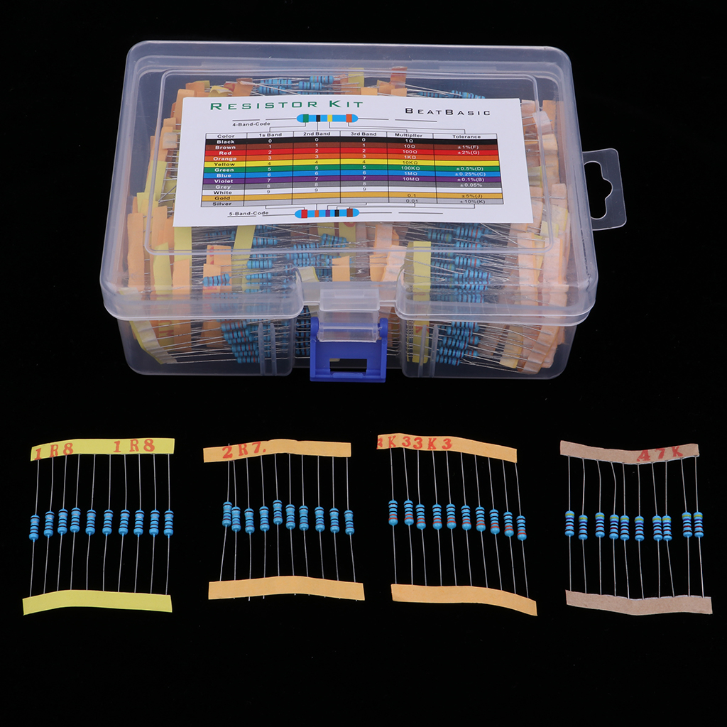 Resistor Assortment Kit-Set Of 1100 Assorted Resistors Box Kit 0.1R -10M Ohm
