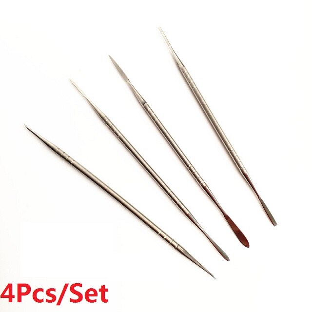 1-4Pcs/Set Soft Clay Stainless Steel Shaping Human Face Baby Head Miniature Food Play Model Sculpture Hand-made Production Tools: 4Pcs