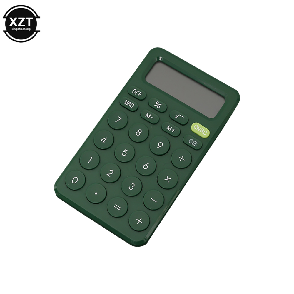 Mini calculadora de escritorio de 8 dígitos, herramienta de contabilidad comercial financiera con botón grande, adecuada para estudiantes de escuela, suministros para pequeñas empresas: Verde
