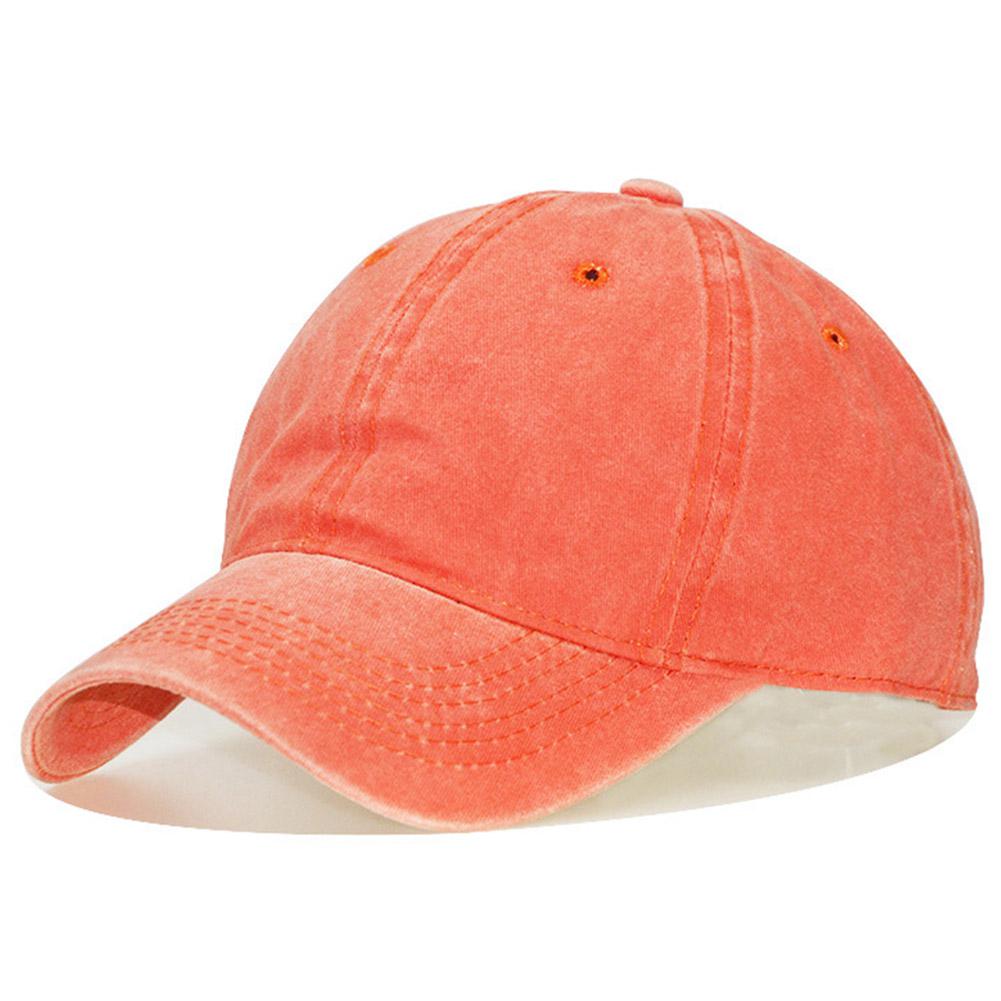 Mounchain vuxen unisex tennis keps vintage tvättad bomull justerbar solhatt baseball keps 54-60 cm justerbar fri storlek: Orange