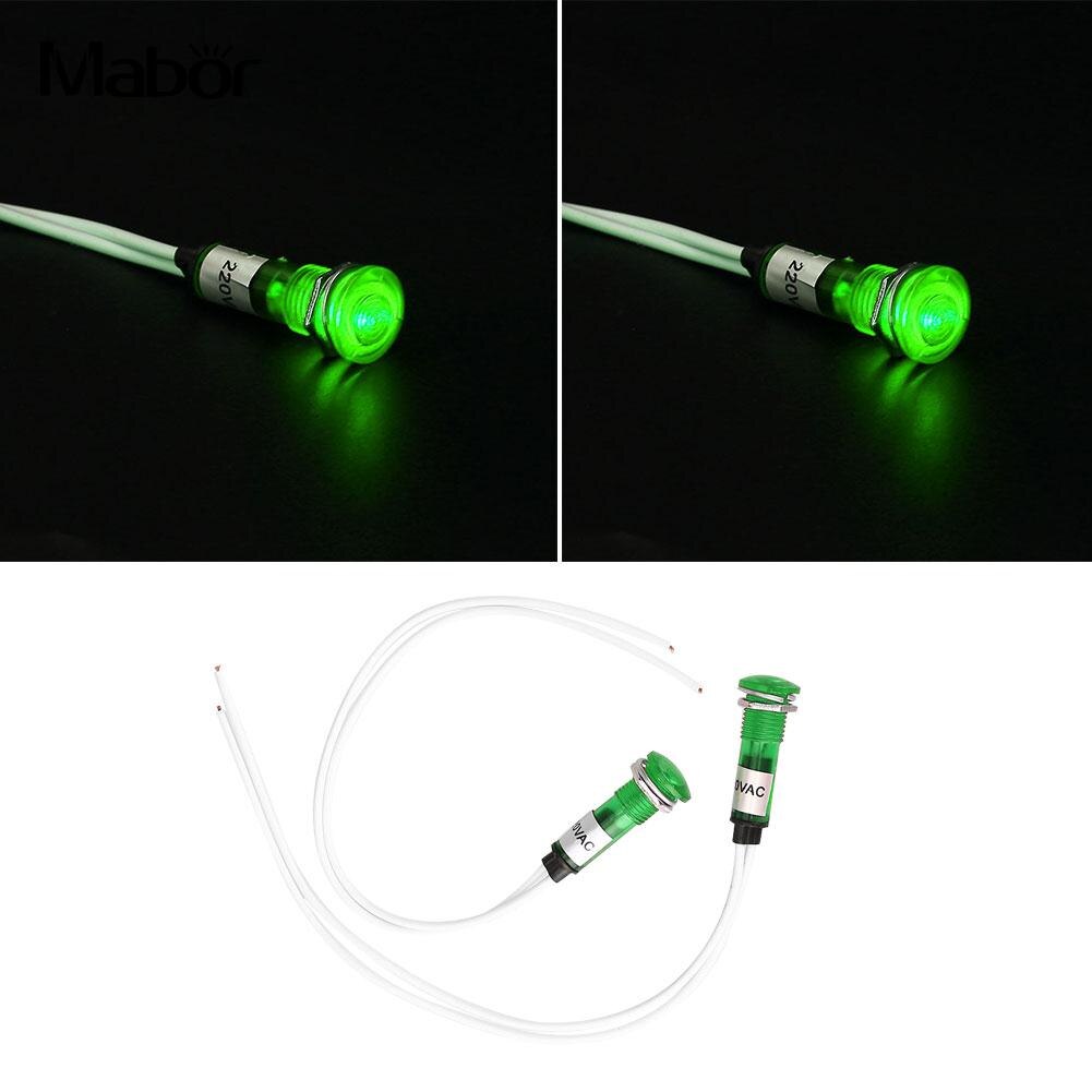1pcs Auto Marine Boot LED Waarschuwing Dashboard Signal Lights Pilot Lamp 220V 10mm