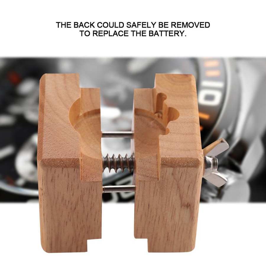 Professionele Houten Horloge Case Blok Bankschroef Klem Beweging Hout + Rvs Horloge Reparatie Tool Kits Voor Horlogemakers