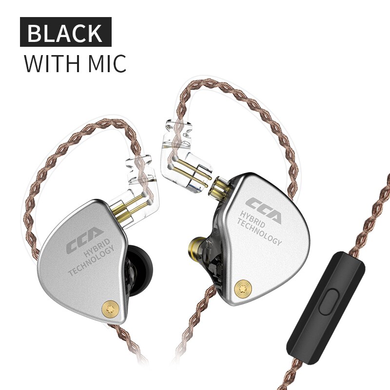 CCA CA4 IN Ear auricolari IN metallo tecnologia ibrida Hifi Bass auricolari cuffie con cancellazione del rumore KZ ZAX ZSX microfono gamer cablato: CA4 Mic