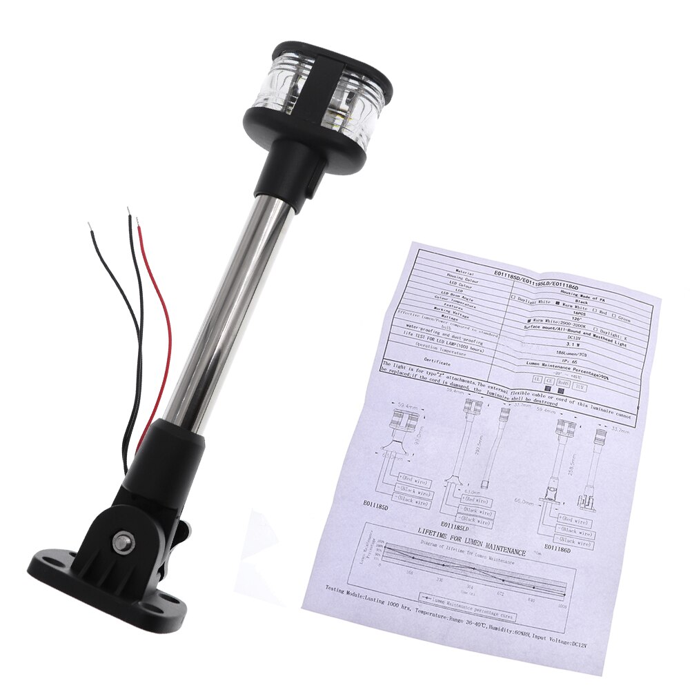360 Degree Boat Navigation Anchor Light Waterproof Super Bright 12 V Boat Lights 4500K LED Navigation Light