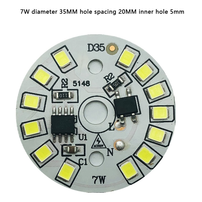 Pære lys  ac 220v downlight chip søkelyset ledet pære lapp lampe smd tallerken sirkulær modul lyskilde tallerken: Varm hvit